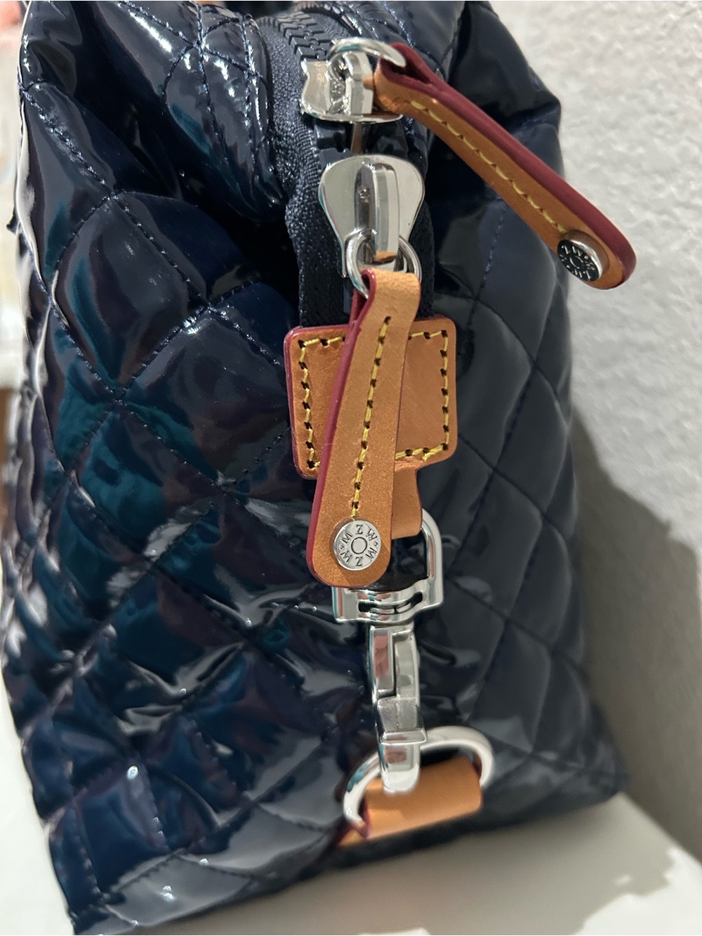 MZ Wallace Quilted Patent Cross Body Deep Navy - Picture 4 of 9